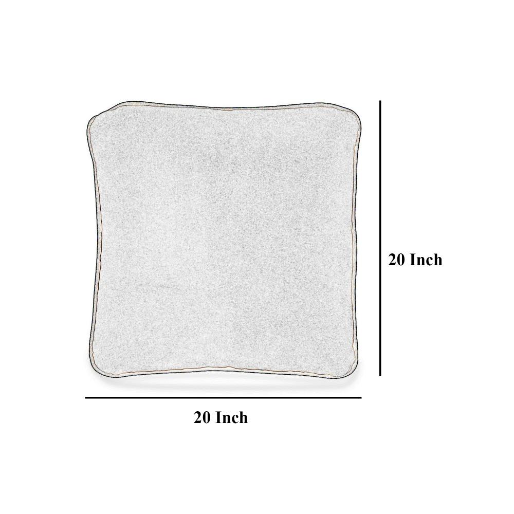 Wali Square Accent Throw Pillow, 20 Inch, Feather Fill Brown Polyester -BM328066