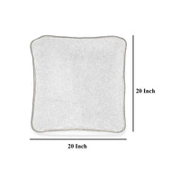 Wali Square Accent Throw Pillow, 20 Inch, Feather Fill Brown Polyester -BM328066