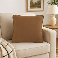 Wali Square Accent Throw Pillow, 20 Inch, Feather Fill Brown Polyester -BM328066