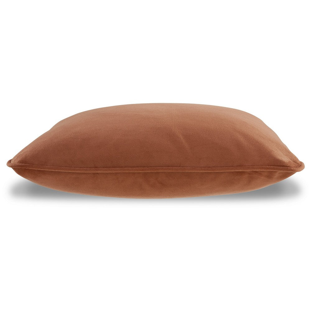 Wali Square Accent Throw Pillow, 20 Inch Feather Fill Orange Polyester -BM328067
