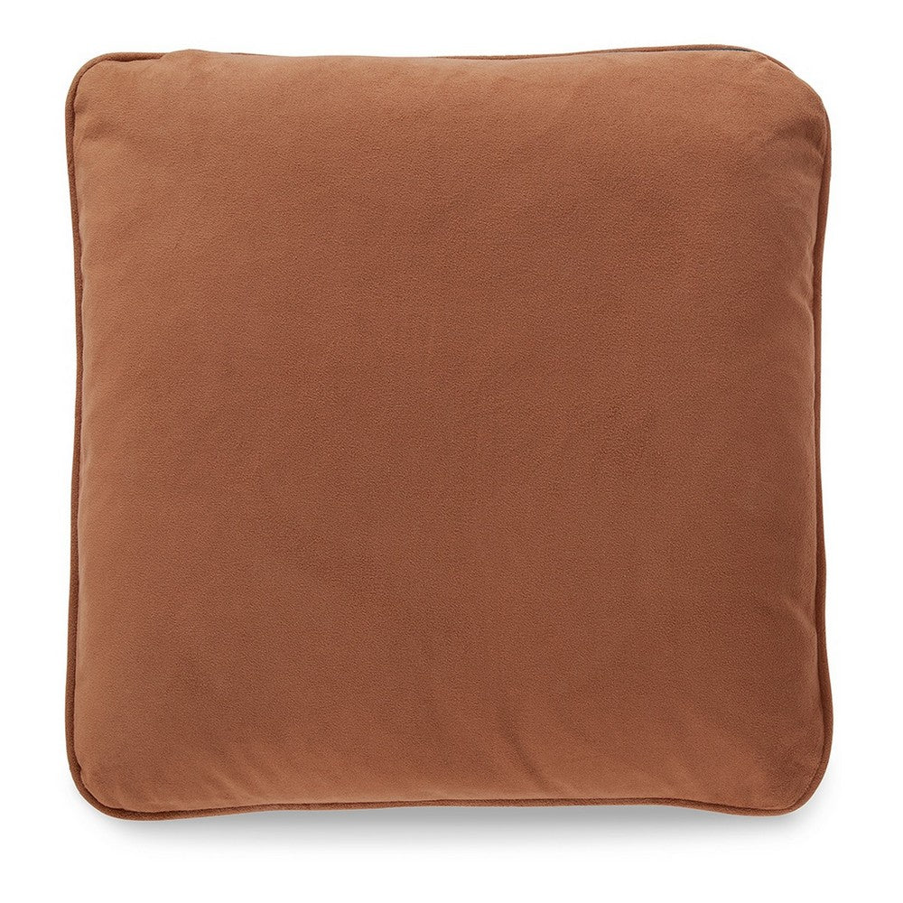 Wali Square Accent Throw Pillow, 20 Inch Feather Fill Orange Polyester -BM328067