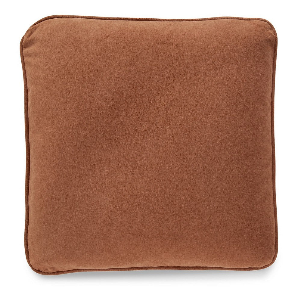 Wali Square Accent Throw Pillow, 20 Inch Feather Fill Orange Polyester -BM328067