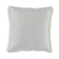 Dift Square Accent Throw Pillow, 20 Inch, White Faux Rabbit Fur Face -BM328070