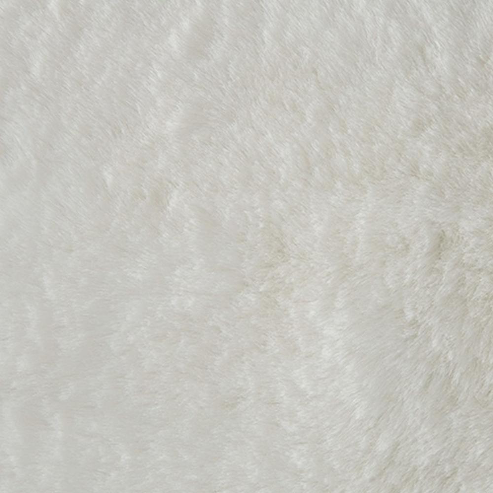 Dift Square Accent Throw Pillow, 20 Inch, White Faux Rabbit Fur Face -BM328070