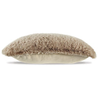 Dift Square Accent Throw Pillow, 20 Inch, Taupe Beige Faux Rabbit Fur -BM328071