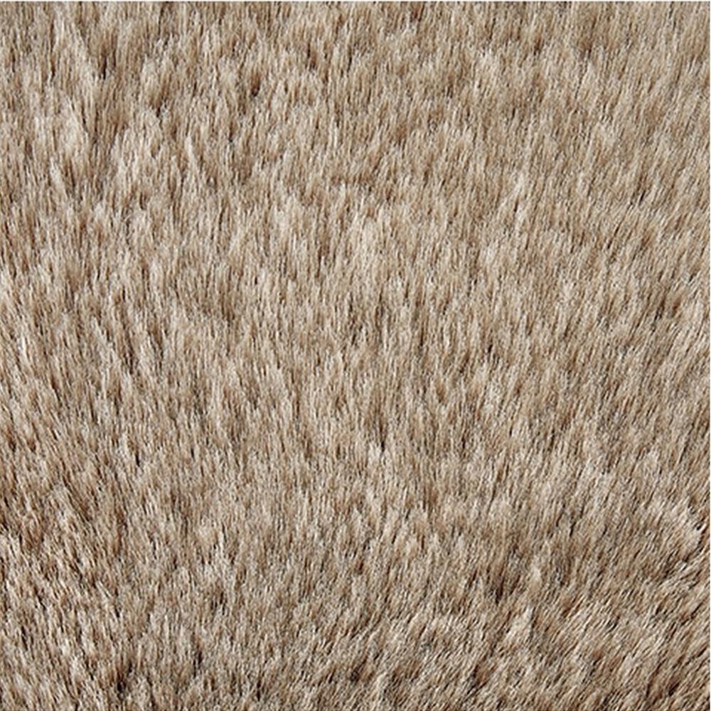 Dift Square Accent Throw Pillow, 20 Inch, Taupe Beige Faux Rabbit Fur -BM328071