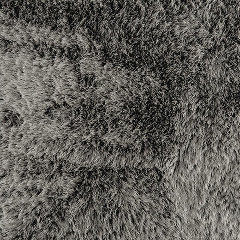 Dift Square Accent Throw Pillow, 20 Inch, Dark Gray Faux Rabbit Fur -BM328073