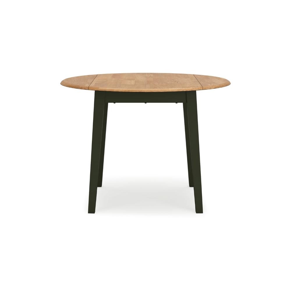 Gasy Dining Table, Extendable 26-42 Inch, Dark Green Wood, 2 Leaves -BM328074