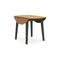 Gasy Dining Table, Extendable 26-42 Inch, Dark Green Wood, 2 Leaves -BM328074