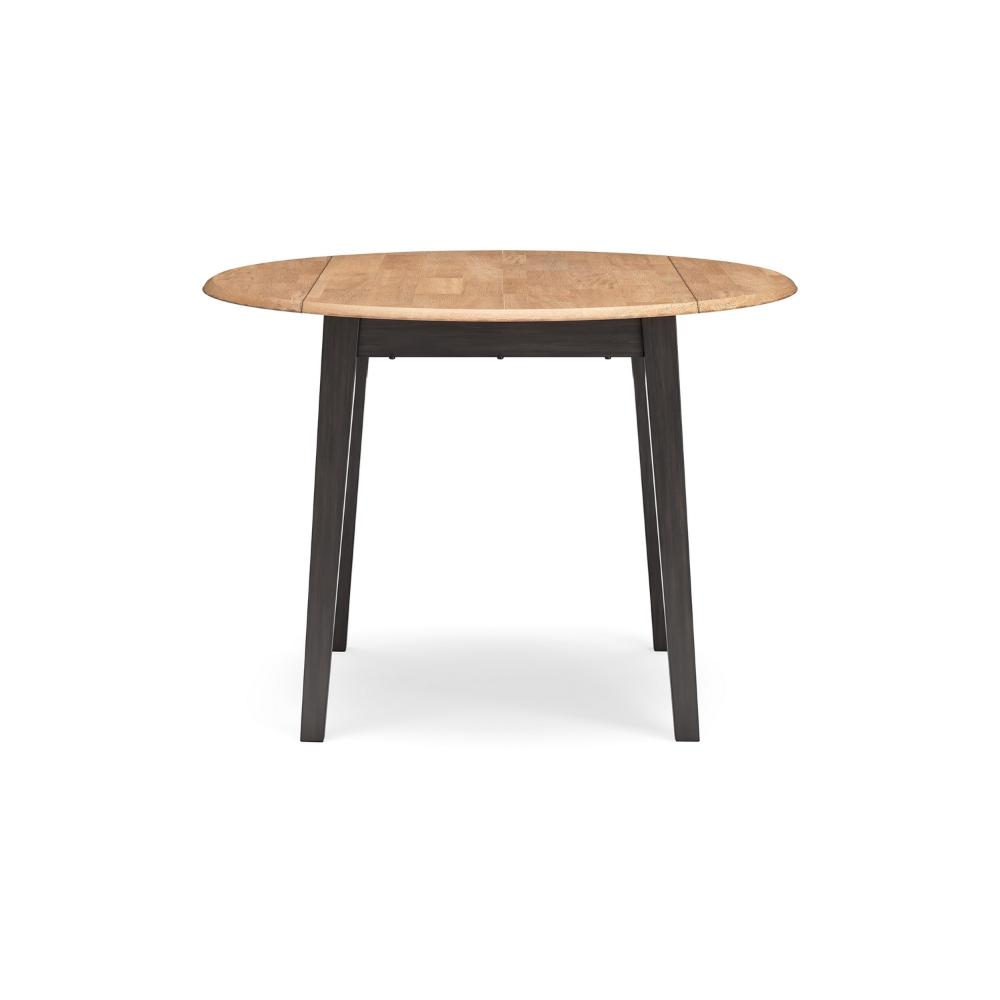 Gasy Dining Table, Extendable 26-42 Inch, Dark Brown Wood, 2 Leaves -BM328075