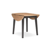 Gasy Dining Table, Extendable 26-42 Inch, Dark Brown Wood, 2 Leaves -BM328075