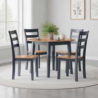 Gasy Dining Table, Extendable 26-42 Inch, Dark Blue, Wood, 2 Leaves -BM328076