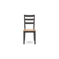 Gasy Dining Chair Set of 2, 17 Inch, Dark Brown Wood, Contoured Seat -BM328078