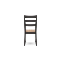 Gasy Dining Chair Set of 2, 17 Inch, Dark Brown Wood, Contoured Seat -BM328078