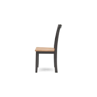 Gasy Dining Chair Set of 2, 17 Inch, Dark Brown Wood, Contoured Seat -BM328078