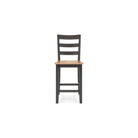 Gasy Counter Height Chair Set of 2, 24 Inch Dark Brown, Contoured Seat -BM328079