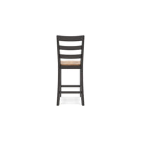 Gasy Counter Height Chair Set of 2, 24 Inch Dark Brown, Contoured Seat -BM328079