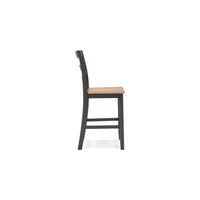 Gasy Counter Height Chair Set of 2, 24 Inch Dark Brown, Contoured Seat -BM328079