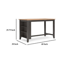 Gasy Counter Height Dining Table, 60 Inch, Brown, Mango Wood Veneer -BM328080