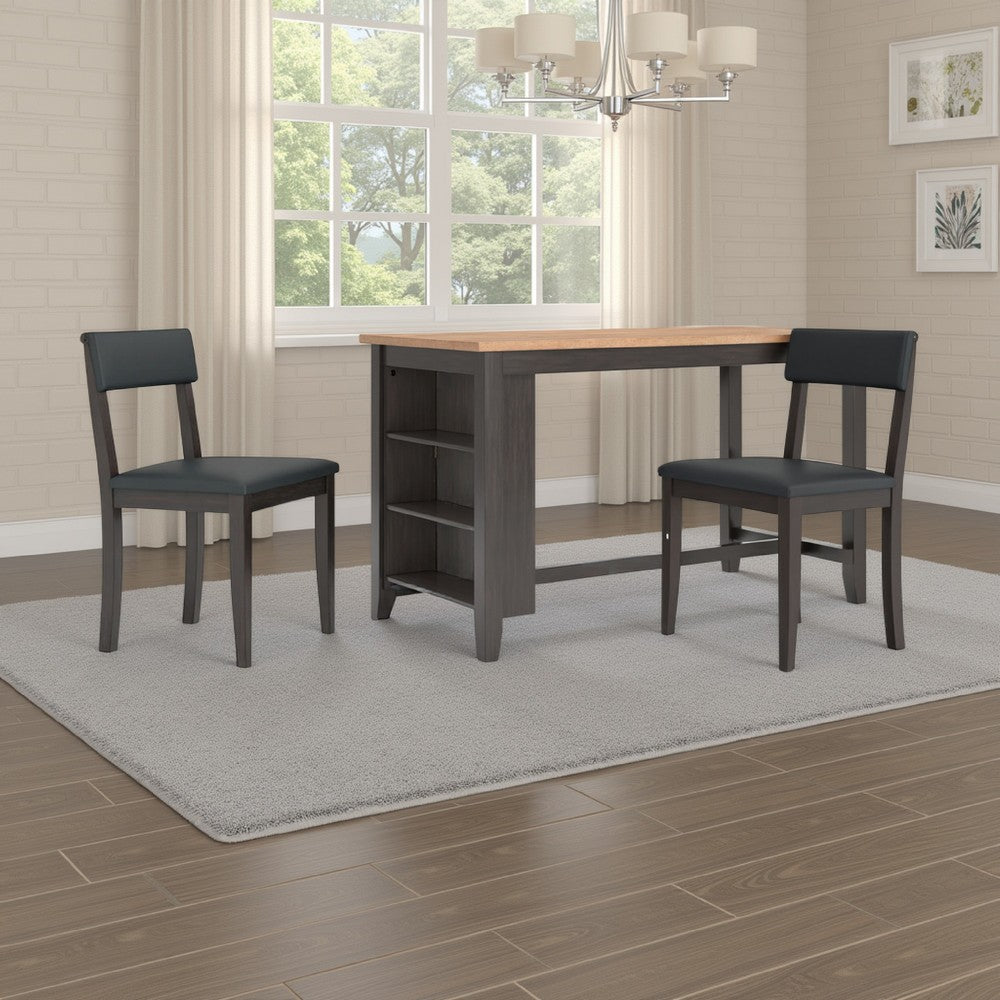 Gasy Counter Height Dining Table, 60 Inch, Brown, Mango Wood Veneer -BM328080