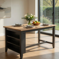 Gasy Counter Height Dining Table, 60 Inch, Brown, Mango Wood Veneer -BM328080