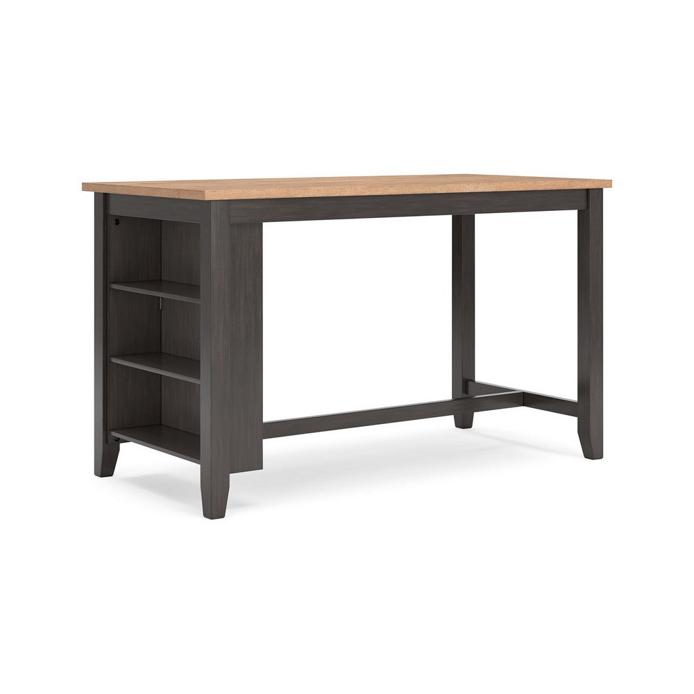 Gasy Counter Height Dining Table, 60 Inch, Brown, Mango Wood Veneer -BM328080