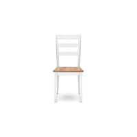 Gasy Dining Chair Set of 2, 22 Inch White and Brown Mango Wood Veneer -BM328083