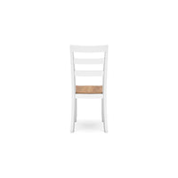 Gasy Dining Chair Set of 2, 22 Inch White and Brown Mango Wood Veneer -BM328083