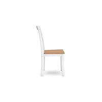 Gasy Dining Chair Set of 2, 22 Inch White and Brown Mango Wood Veneer -BM328083