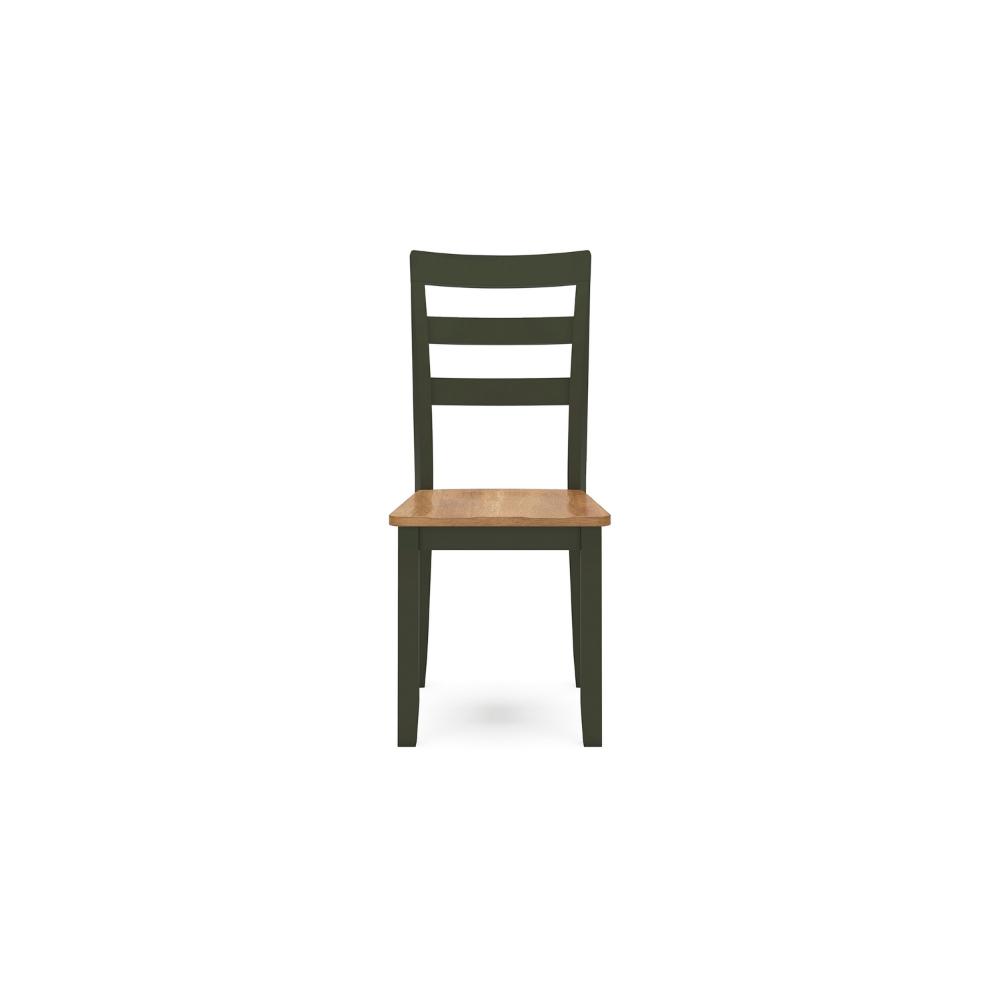 Gasy Dining Side Chair Set of 2, Dark Green Solid Wood, Contoured Seat -BM328093