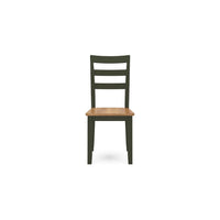 Gasy Dining Side Chair Set of 2, Dark Green Solid Wood, Contoured Seat -BM328093