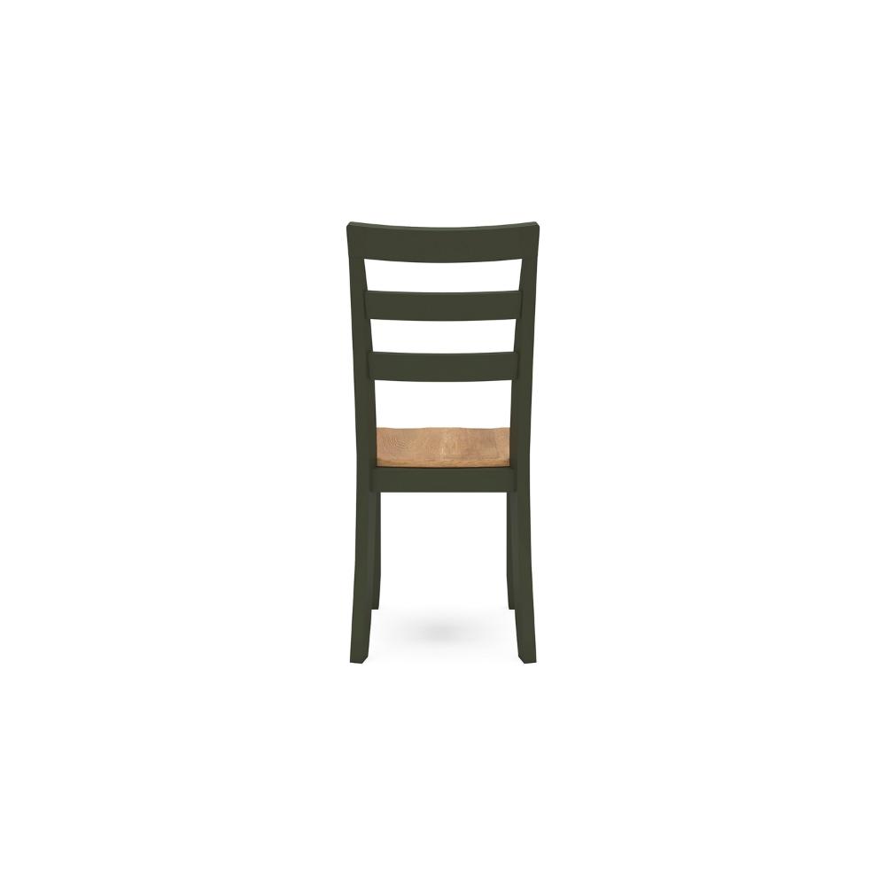 Gasy Dining Side Chair Set of 2, Dark Green Solid Wood, Contoured Seat -BM328093