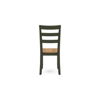 Gasy Dining Side Chair Set of 2, Dark Green Solid Wood, Contoured Seat -BM328093