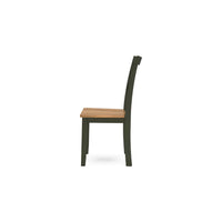 Gasy Dining Side Chair Set of 2, Dark Green Solid Wood, Contoured Seat -BM328093
