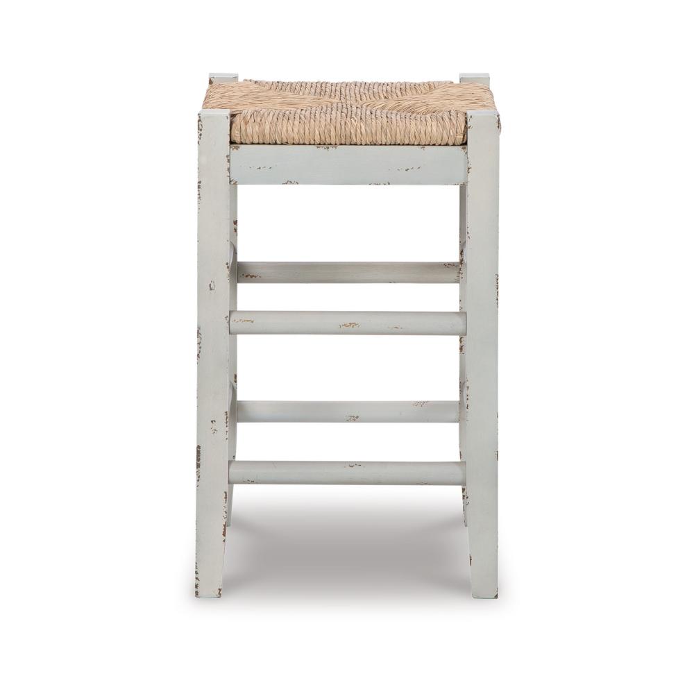 Anya Counter Height Stool Set of 2, Brown Woven, 23 Inch Rustic White -BM328100
