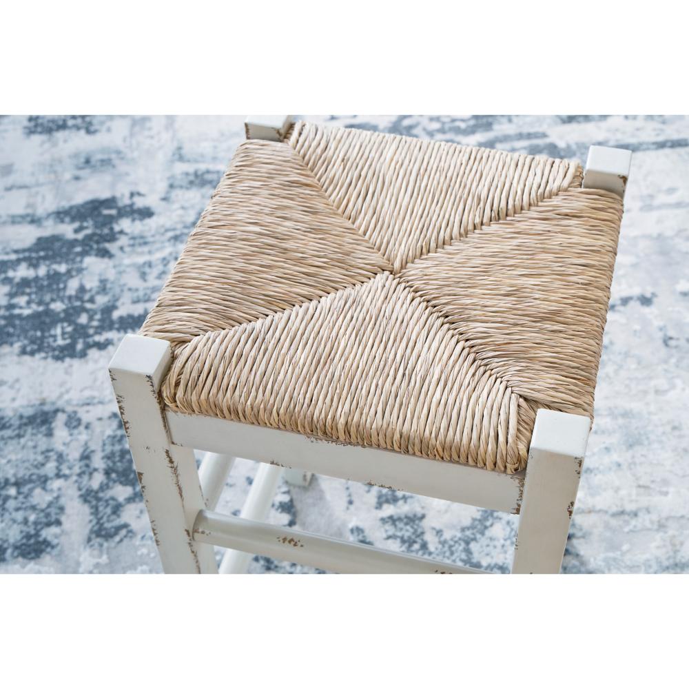 Anya Counter Height Stool Set of 2, Brown Woven, 23 Inch Rustic White -BM328100