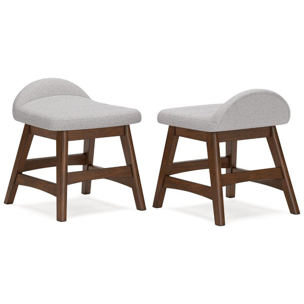 Jeyn Home Office Desk Chair, Gray Padded Saddle Seat, Brown Wood