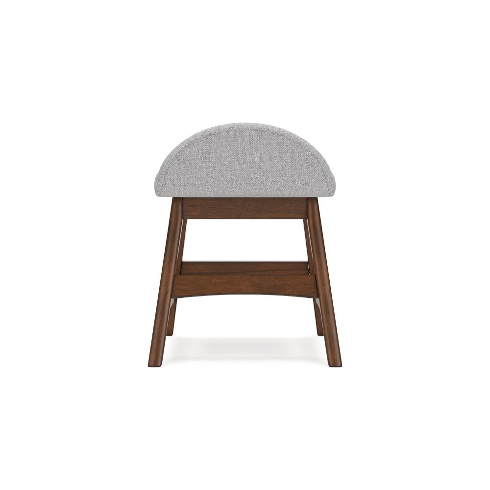 Jeyn Home Office Desk Chair, Gray Padded Saddle Seat, Brown Wood -BM328114