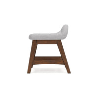 Jeyn Home Office Desk Chair, Gray Padded Saddle Seat, Brown Wood -BM328114
