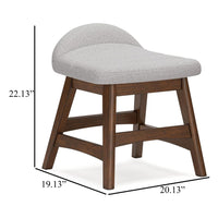 Jeyn Home Office Desk Chair, Gray Padded Saddle Seat, Brown Wood -BM328114