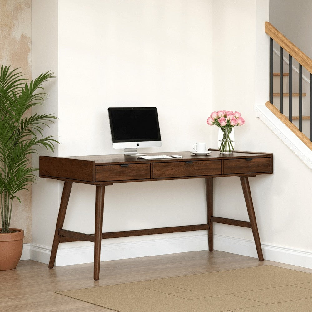 Jeyn Home Office Desk, 60 Rectangular Top w 3 Drawers, Natural Brown -BM328115
