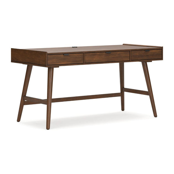 Jeyn Home Office Desk, 60 Rectangular Top w 3 Drawers, Natural Brown