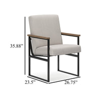 Tey Home Office Chair, Gray Padded Seat and Back, Black Metal Frame -BM328117