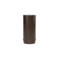 Jeno TV Media Credenza Cabinet, 2 Shelves, Ribbed Brown Wood 58 Inch -BM328125