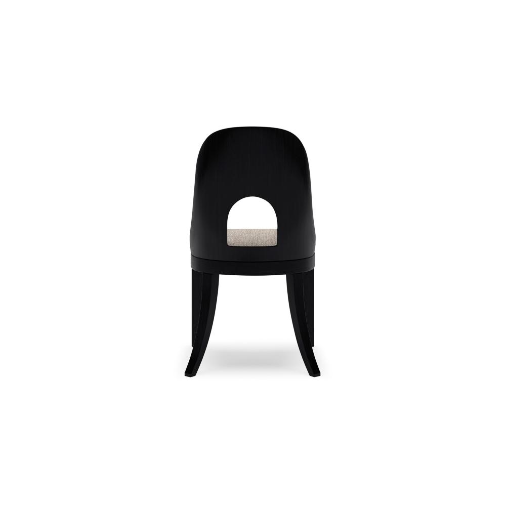Robeck Home Office Chair, Cutout Back, Gray Padded Seat, Black Wood -BM328128