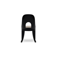 Robeck Home Office Chair, Cutout Back, Gray Padded Seat, Black Wood -BM328128