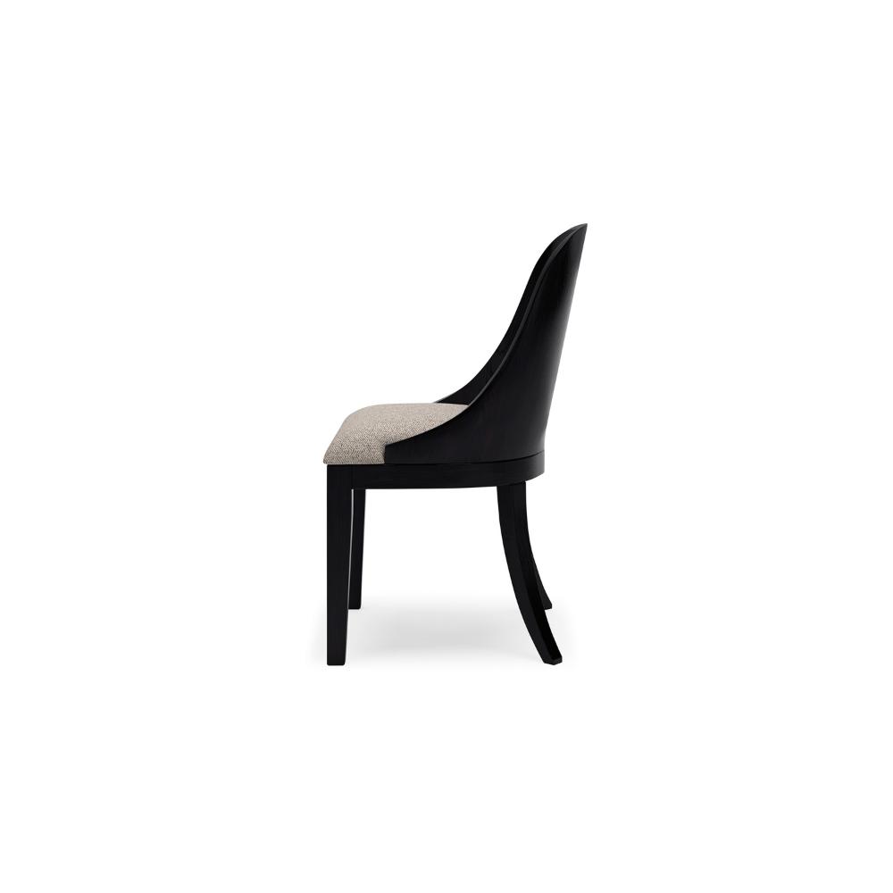 Robeck Home Office Chair, Cutout Back, Gray Padded Seat, Black Wood -BM328128