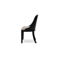 Robeck Home Office Chair, Cutout Back, Gray Padded Seat, Black Wood -BM328128