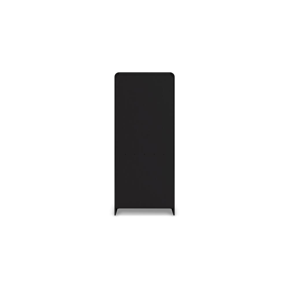 Robeck Large Bookcase, 5 Display Shelves, Classic 72 Inch Black Wood -BM328129
