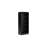 Robeck Large Bookcase, 5 Display Shelves, Classic 72 Inch Black Wood